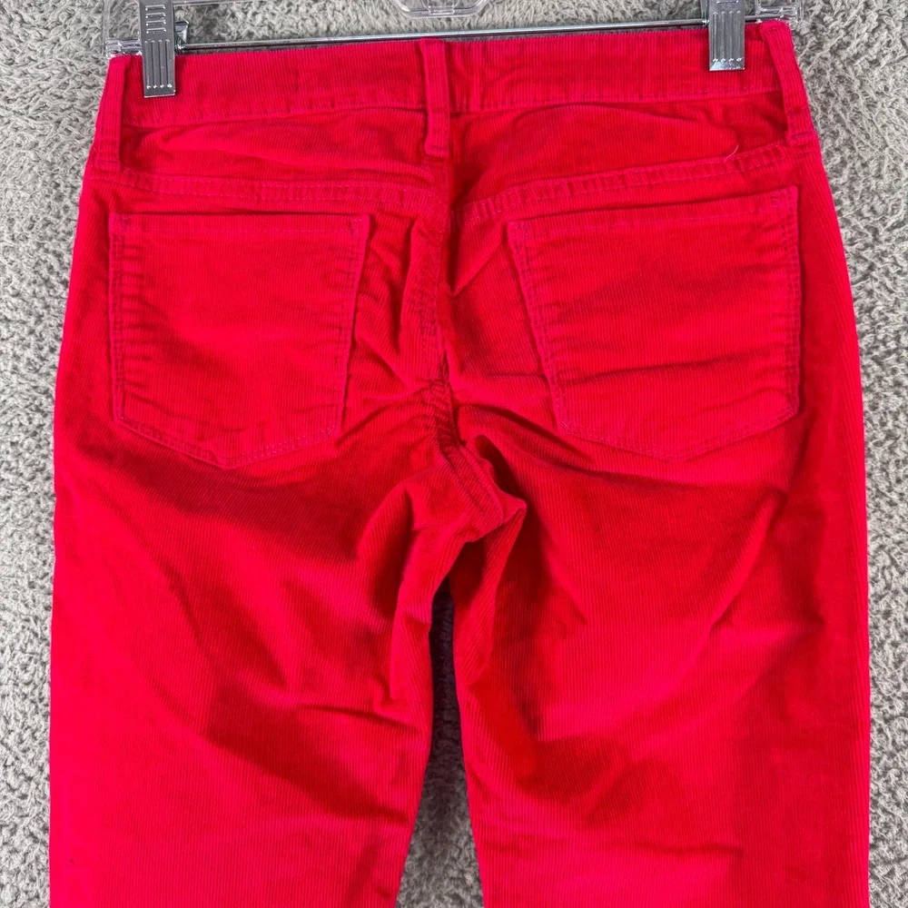 Gap Stretch Jegging Pants Girls‎ 14 Regular Red Corduroy Skinny Mid Rise Denim
